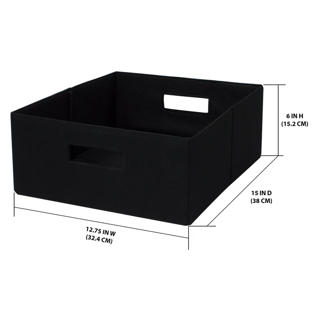 Alt view image 2 of 7 - Better Homes & Gardens Half-Size Fabric Storage Bin, Black