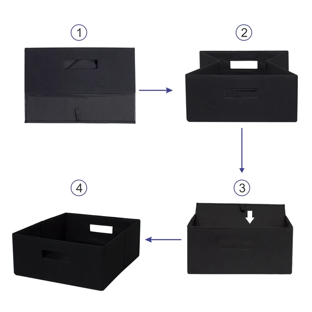 Alt view image 6 of 7 - Better Homes & Gardens Half-Size Fabric Storage Bin, Black