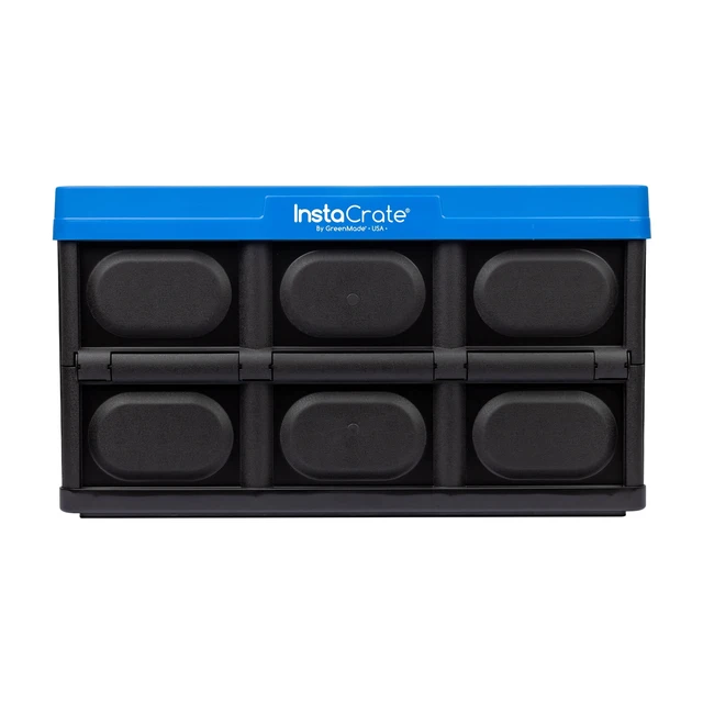 Alt view image 5 of 6 - Greenmade Instacrate 12-Gallon Collapsible Plastic Storage Bin with Handles, Black and Blue