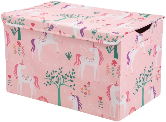 Main image of Your Zone Kids Unicorn Pattern Collapsible Toy Storage Trunk, 24in x 14.75in x 15in