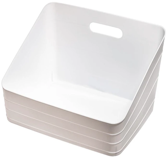 Main image of Mainstays Wide Slanted Flexible Closet Organizer Bin with Handle, 5.5Gal, Arctic White Plastic