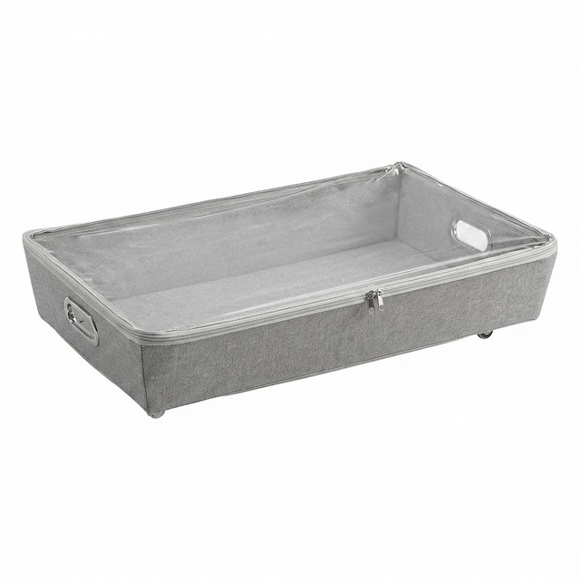 Main image of Rolling Under-Bed Storage Bin with Zipper, Better Homes & Gardens, Gray