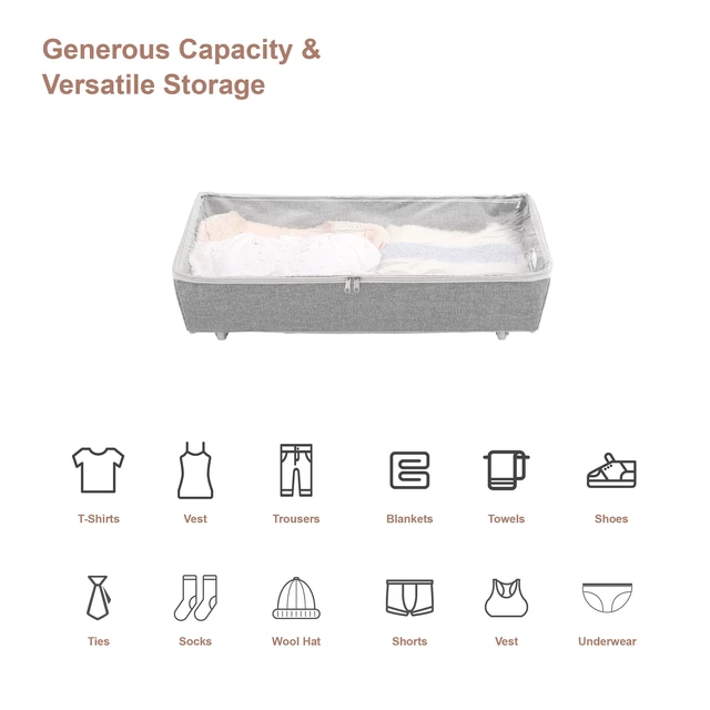 Alt view image 6 of 6 - Rolling Under-Bed Storage Bin with Zipper, Better Homes & Gardens, Gray