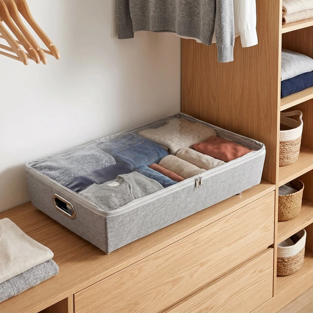 Alt view image 5 of 6 - Rolling Under-Bed Storage Bin with Zipper, Better Homes & Gardens, Gray