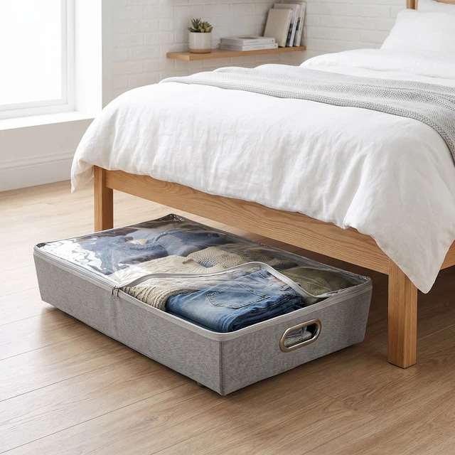 Alt view image 3 of 6 - Rolling Under-Bed Storage Bin with Zipper, Better Homes & Gardens, Gray