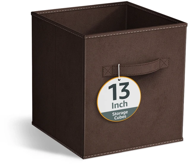 Main image of Sorbus 13" Foldable Fabric Storage Cube Bin, Chocolate