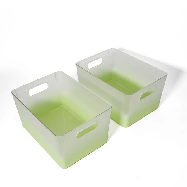 Alt view image 4 of 7 - Tidy Matte Closet Stackable Storage Bins with Handles, 2-Pack, Sage