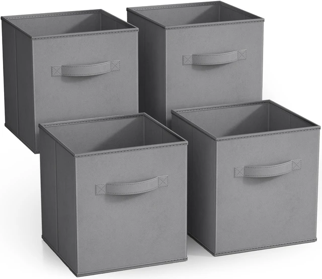 Main image of Sorbus Collapsible Cube Fabric Storage Bins, 4 Pack, 10.5"x10.5", Modern Gray