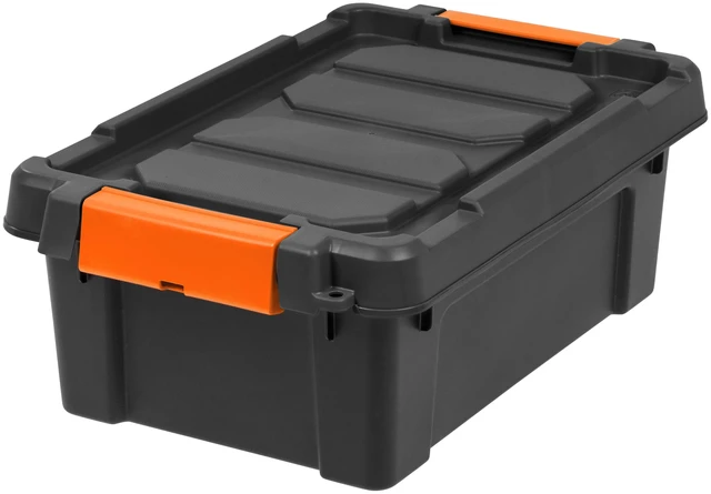 Main image of IRIS USA 3 Gallon Heavy Duty Plastic Storage Box, Black