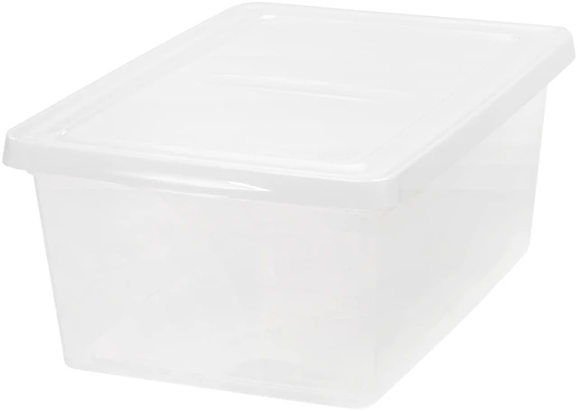 Main image of IRIS 17 Qt Plastic Storage Bin with Lid, Stackable, Clear