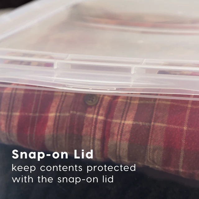 Alt view image 4 of 6 - IRIS 17 Qt Plastic Storage Bin with Lid, Stackable, Clear