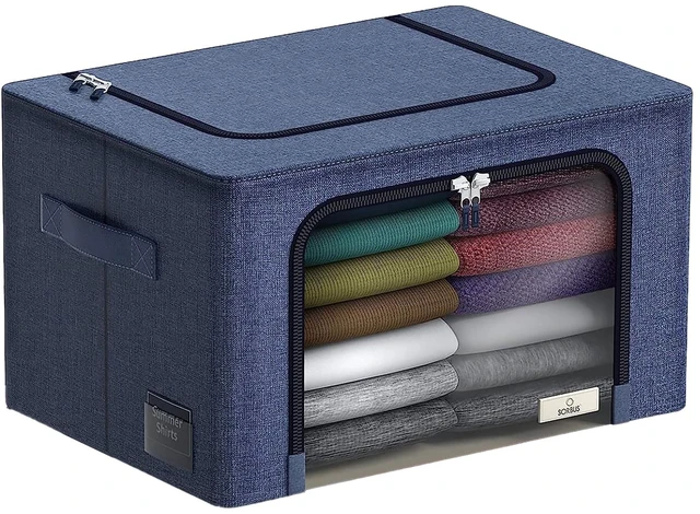 Main image of Sorbus Storage Bins with Metal Frame, Stackable and Foldable with Window and Handles for Bedding and Clothes