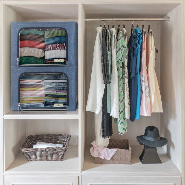 Alt view image 3 of 5 - Sorbus Storage Bins with Metal Frame, Stackable and Foldable with Window and Handles for Bedding and Clothes