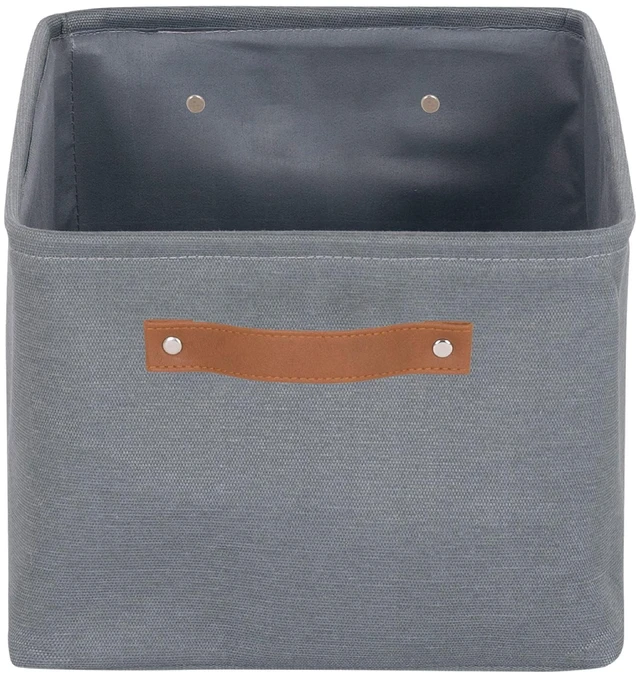 Alt view image 4 of 6 - Mainstays Decorative Gray Canvas Storage Basket with Polyurethane Handles