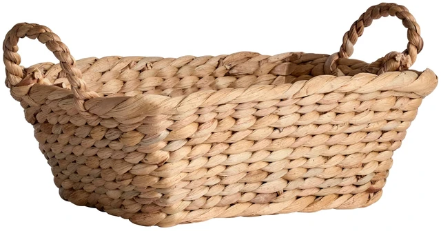 Main image of Better Homes & Gardens 3.9in H Handwoven Water Hyacinth Basket with Loop Handles