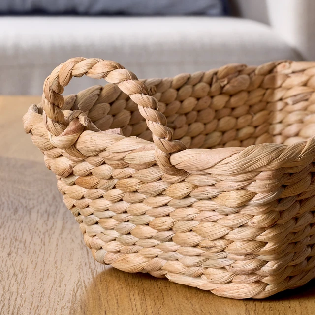 Alt view image 4 of 4 - Better Homes & Gardens 3.9in H Handwoven Water Hyacinth Basket with Loop Handles