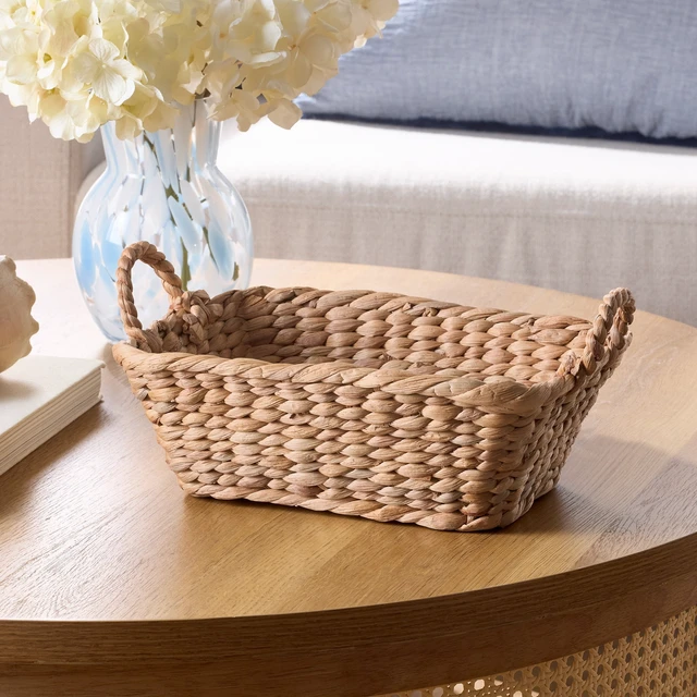 Alt view image 2 of 4 - Better Homes & Gardens 3.9in H Handwoven Water Hyacinth Basket with Loop Handles