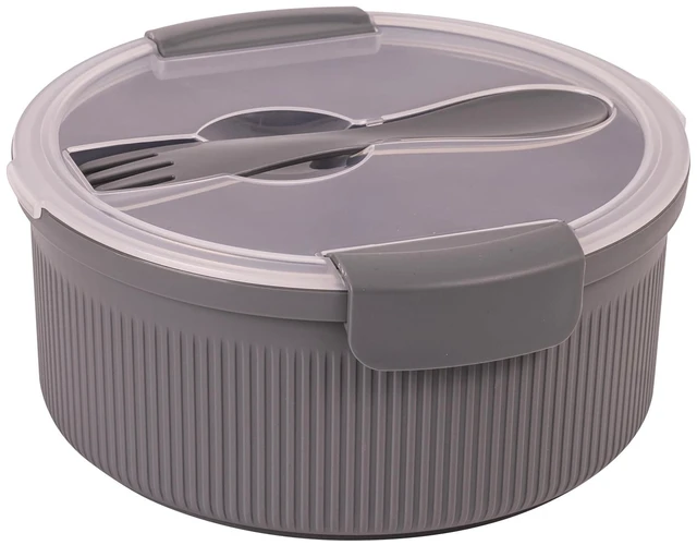 Main image of Mainstays 47oz Round Grey Food Storage Container
