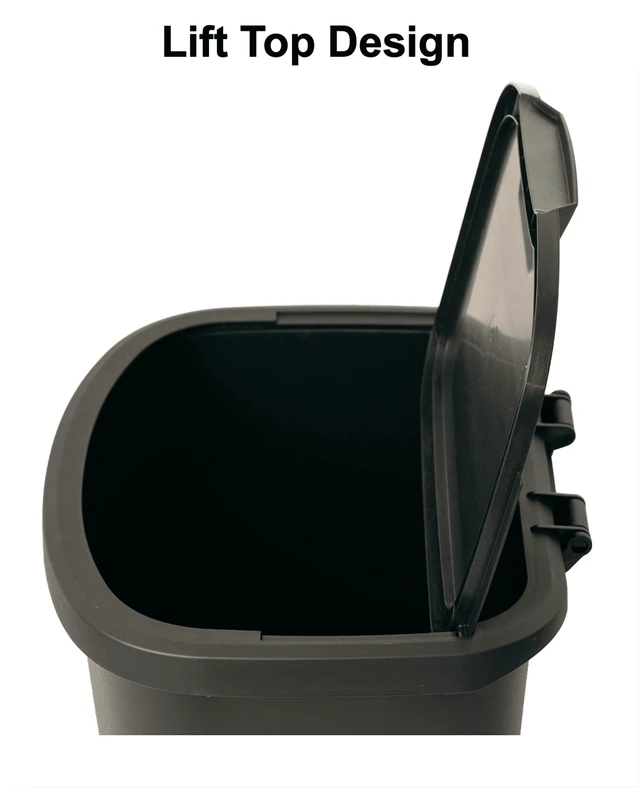 Alt view image 3 of 5 - Mainstays 11 Gallon Plastic Kitchen Trash Can with Lift-Top Lid, Black
