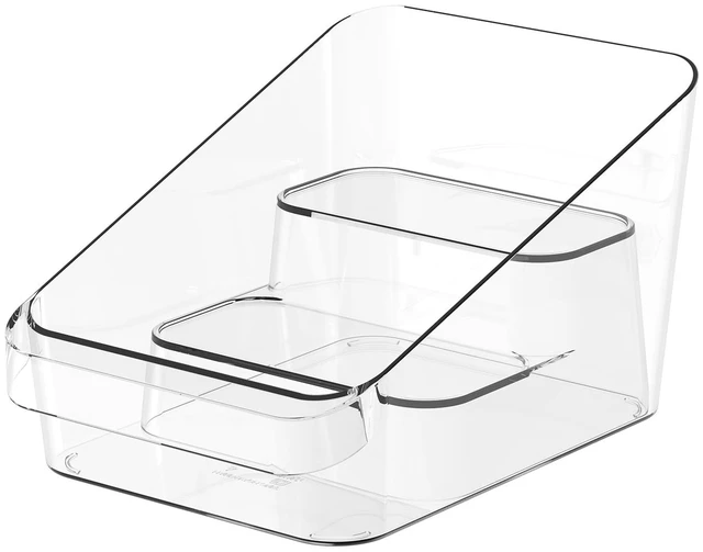 Main image of Mainstays Clear Plastic Tiered Pantry Bin Organizer for Kitchen Accessibility