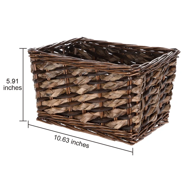 Alt view image 2 of 6 - Mainstays Rectangle Willow & Rush Storage Basket, Brown