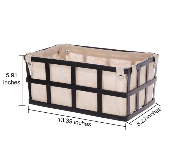 Alt view image 4 of 6 - Mainstays Metal Rectangle Storage Basket with Removable Liner, Black