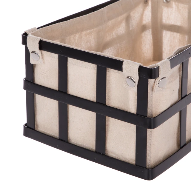 Alt view image 2 of 6 - Mainstays Metal Rectangle Storage Basket with Removable Liner, Black