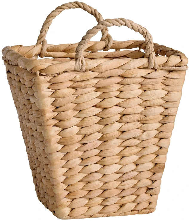 Main image of Better Homes & Gardens Water Hyacinth Tapered Basket with Loop Handles, 9in