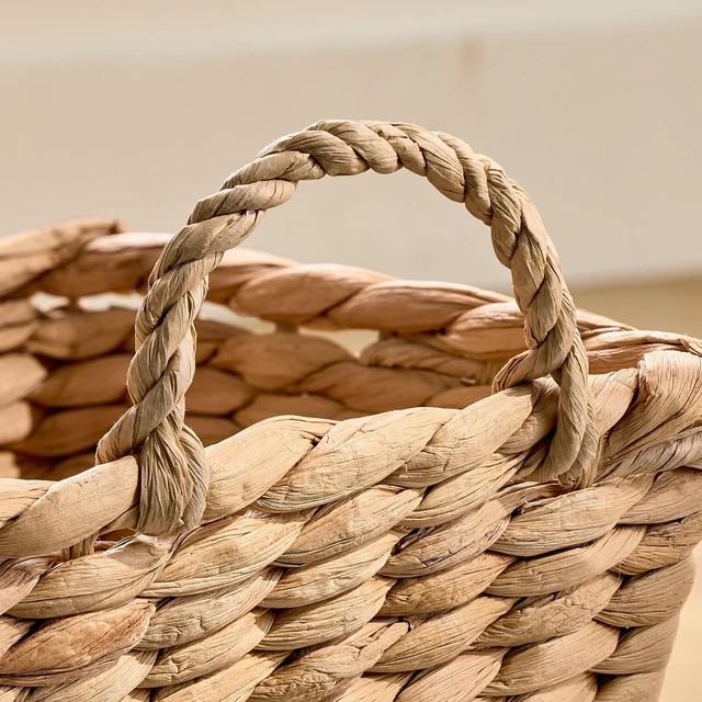 Alt view image 4 of 4 - Better Homes & Gardens Water Hyacinth Tapered Basket with Loop Handles, 9in
