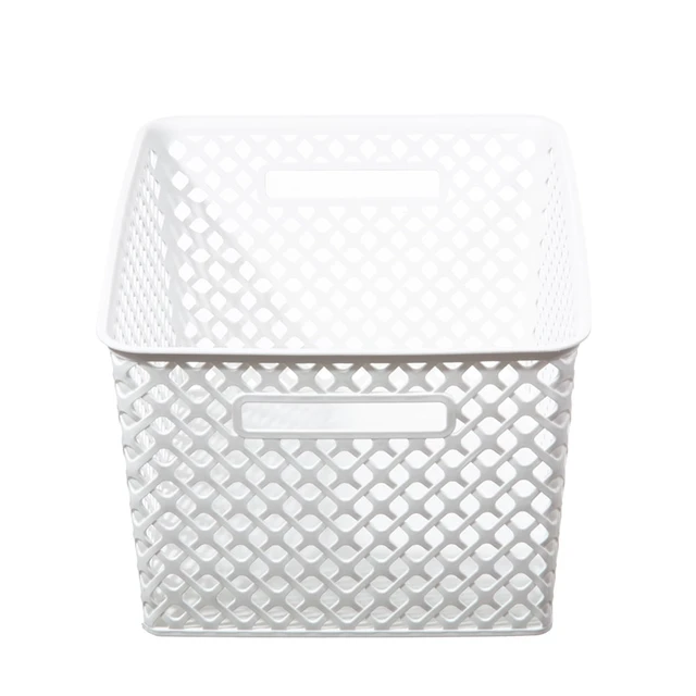 Alt view image 4 of 5 - Mainstays Large Decorative Storage Basket 2-Pack White