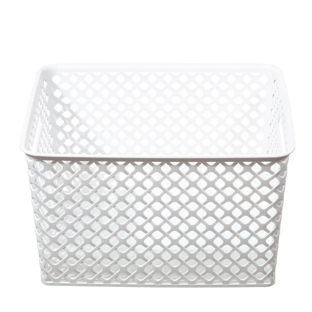 Alt view image 3 of 5 - Mainstays Large Decorative Storage Basket 2-Pack White