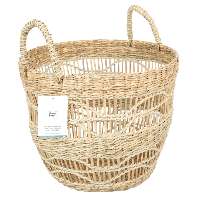Alt view image 5 of 6 - BHG Natural Handwoven Seagrass Basket with Unique Detailing