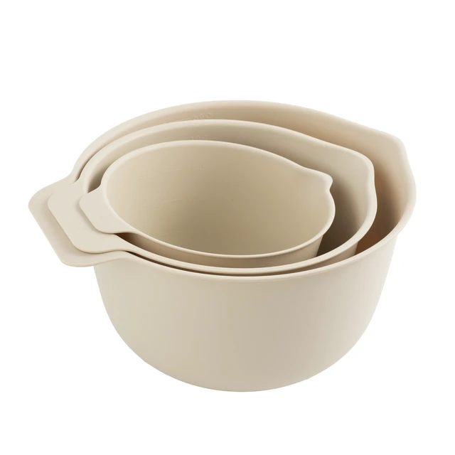 Main image of Mainstays 3-Piece Mixing Bowl Set, 50% RPP, Recycled Material, 11.81in, Papyrus Beige