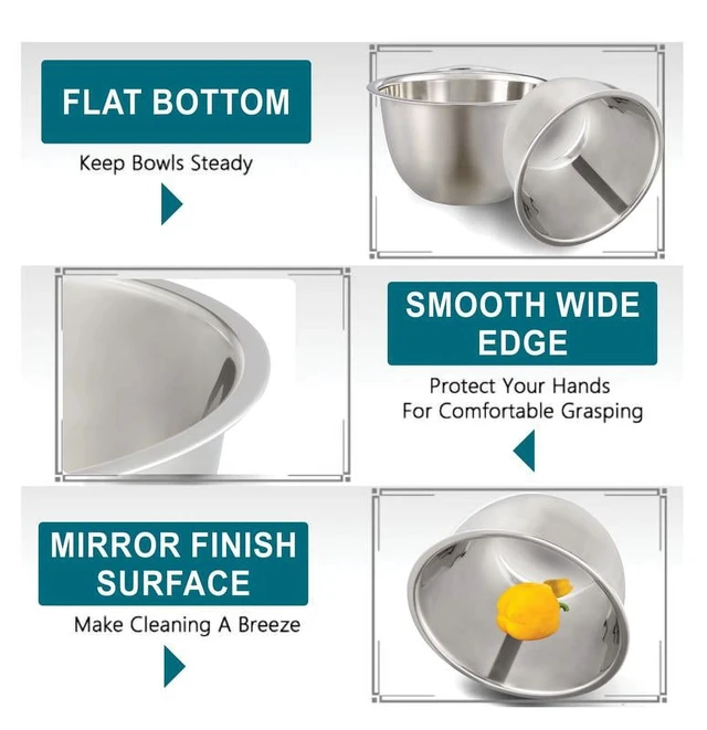 Alt view image 3 of 6 - Mainstays 8qt Stainless Steel Mixing Bowl