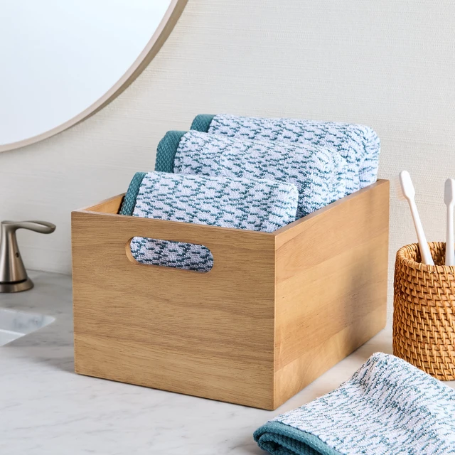 Alt view image 4 of 5 - Better Homes & Gardens Wood Storage Basket, Light Honey, 10.5in x 8in x 6in