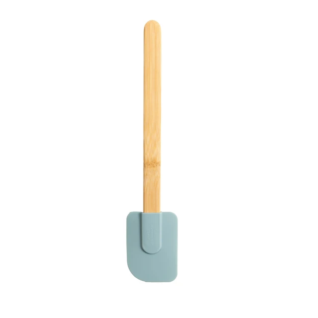 Alt view image 4 of 6 - Mainstays 4-Piece Colorful Silicone Spatulas Set with Bamboo Handles, Blue