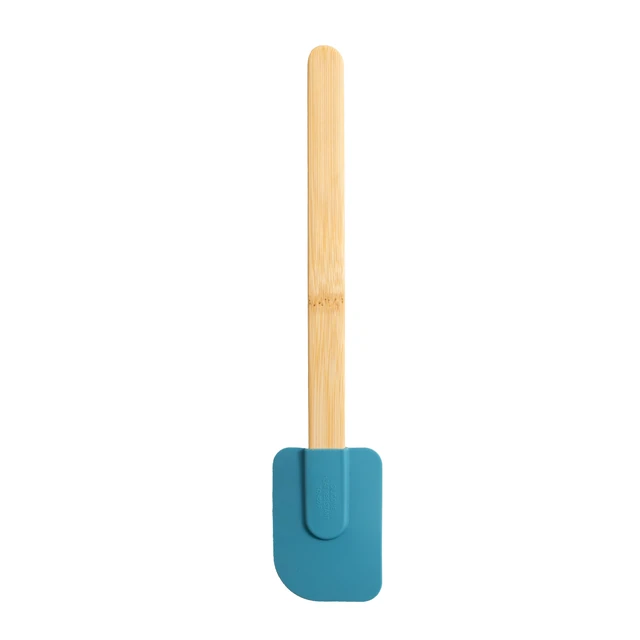 Alt view image 2 of 6 - Mainstays 4-Piece Colorful Silicone Spatulas Set with Bamboo Handles, Blue