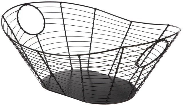 Main image of Homezone Handcrafted Wire Basket with Handles, Black