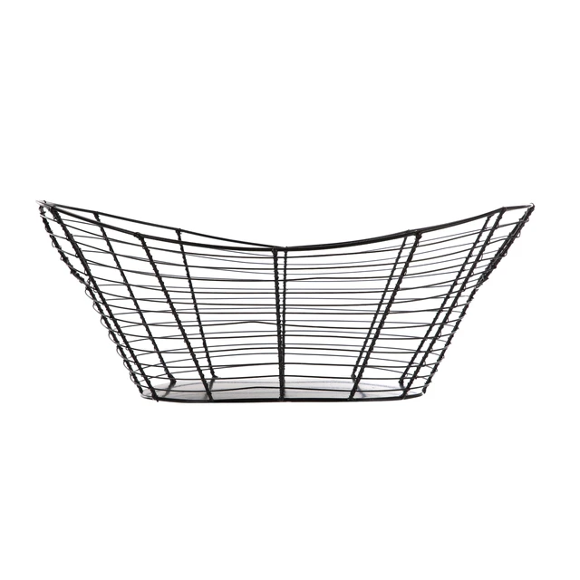 Alt view image 2 of 6 - Homezone Handcrafted Wire Basket with Handles, Black