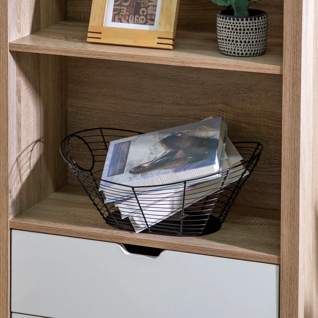 Alt view image 4 of 6 - Homezone Handcrafted Wire Basket with Handles, Black