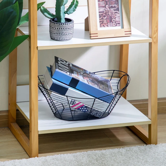 Alt view image 3 of 6 - Homezone Handcrafted Wire Basket with Handles, Black