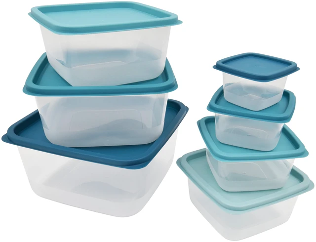 Alt view image 3 of 6 - Mainstays 14-Piece Plastic Food Storage Set, Teal (2 Pack)