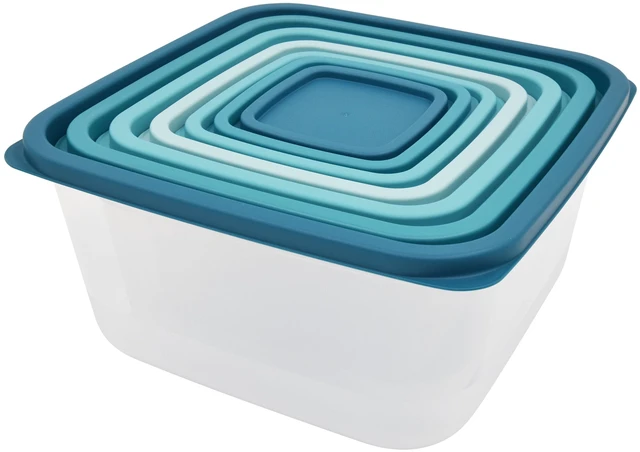 Alt view image 5 of 6 - Mainstays 14-Piece Plastic Food Storage Set, Teal (2 Pack)