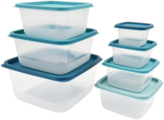 Alt view image 4 of 6 - Mainstays 14-Piece Plastic Food Storage Set, Teal (2 Pack)