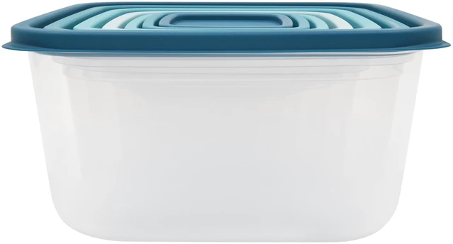 Alt view image 2 of 6 - Mainstays 14-Piece Plastic Food Storage Set, Teal (2 Pack)