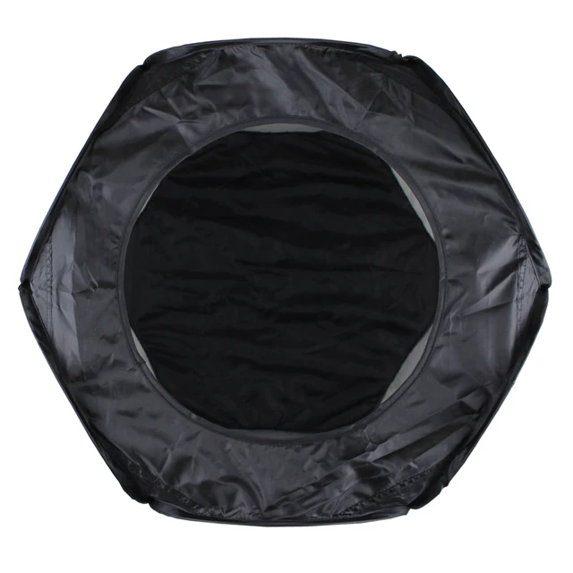 Alt view image 3 of 6 - Mainstays Black Pop-Up Hexagon Mesh Laundry Hamper with Heavy Duty Handles
