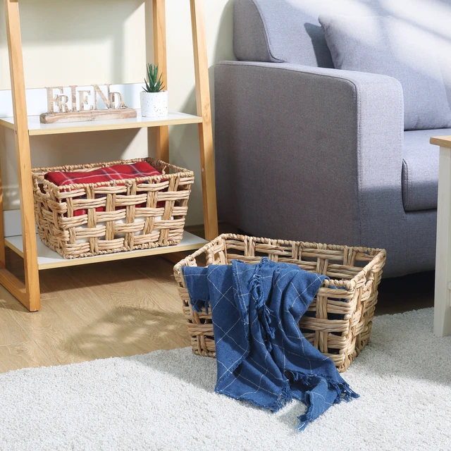 Alt view image 3 of 6 - Better Homes & Gardens Medium Hyacinth Twist Storage Baskets with Handles, 2-Pack