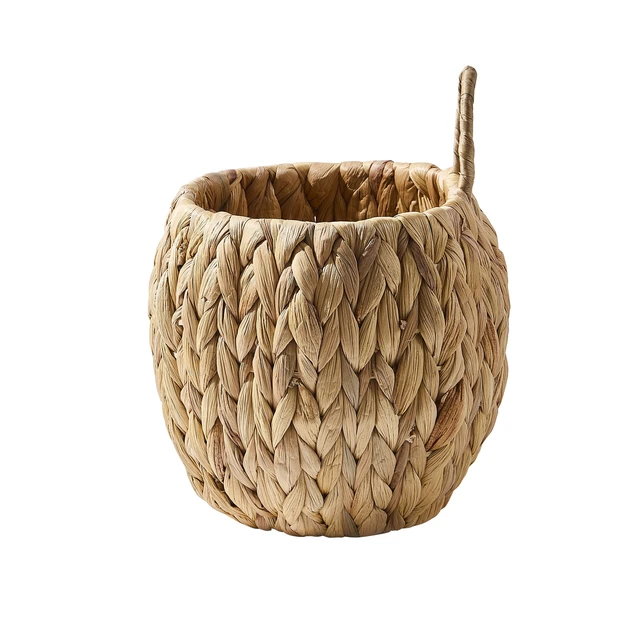 Alt view image 5 of 5 - Home Decor Collection 8" Faux Rattan Wall Hanging Basket Planter with Handle