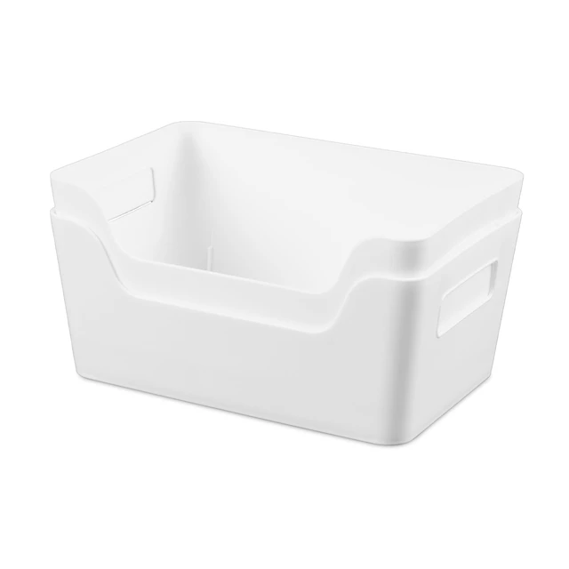 Alt view image 5 of 6 - Mainstays Easy Access Bins Small White Plastic Storage Bins, 5 Pack, 2-Pack, 9.5in x 6.5in x 4in