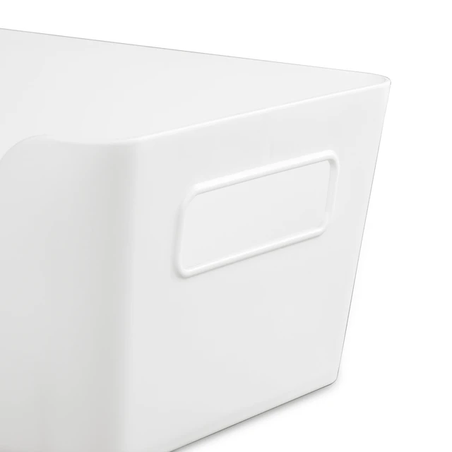 Alt view image 6 of 6 - Mainstays Easy Access Bins Small White Plastic Storage Bins, 5 Pack, 2-Pack, 9.5in x 6.5in x 4in